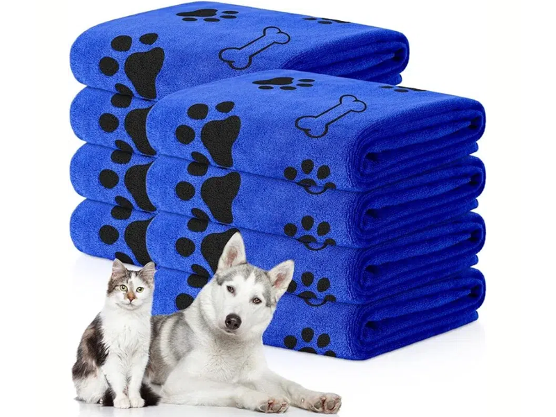 Serviette de bain absorbante en microfibre pour chien