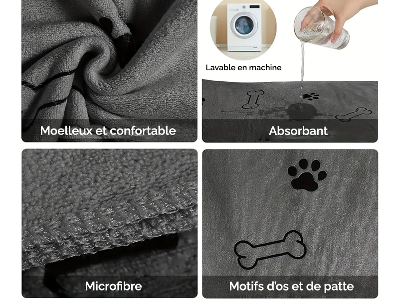 Serviette de bain absorbante en microfibre pour chien – Image 4